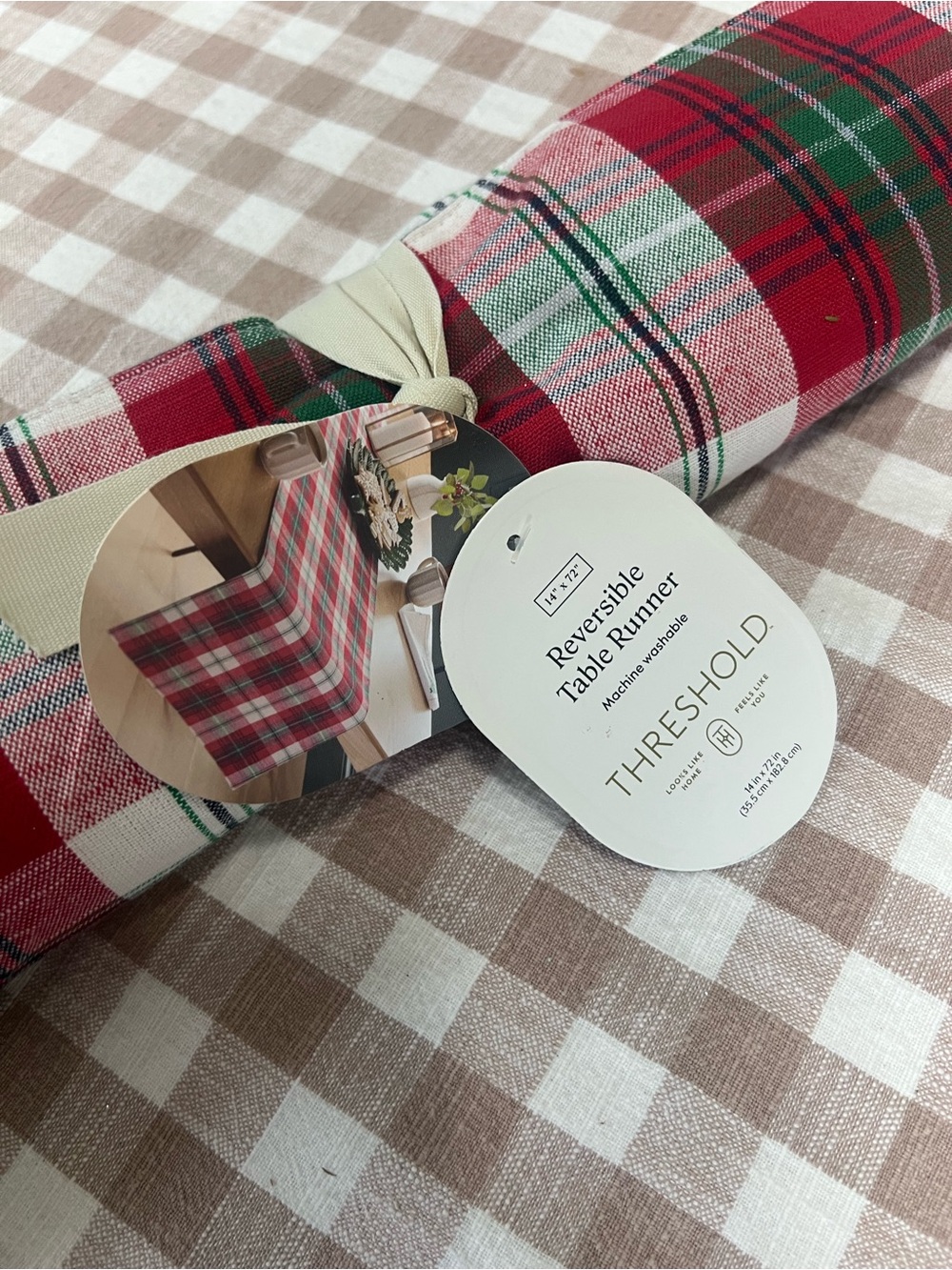Threshold reversible table runner NWT